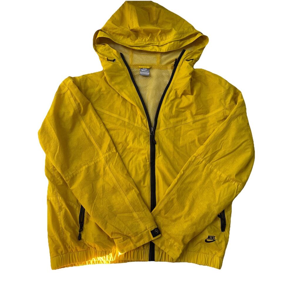 Vintage Nike Yellow Black Hooded Windbreaker Jacket Men’s XXL Full Zip Y2K 1990s